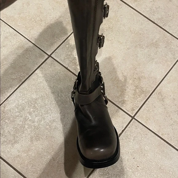 Steve Madden Dark Brown Leather Riding Boots - Picture 3 of 3